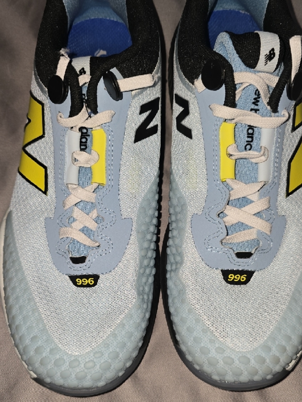 New Balance 996 Light Blue Black Yellow TENNIS/ PICKLEBALL Shoes‎ - Picture 4 of 5